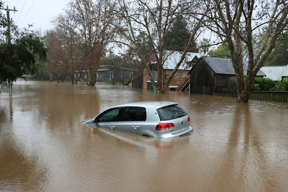 Flooding from severe weather showing water damage to property