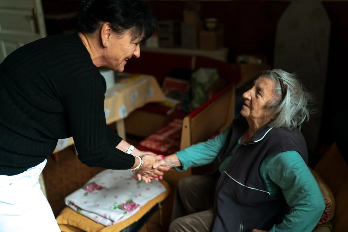 Multi-generational family together at home planning for future care needs