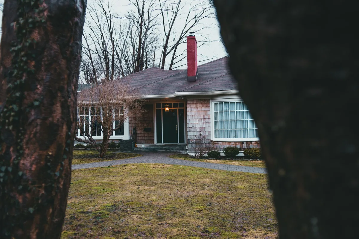 A residential home exterior prepared for the winter season