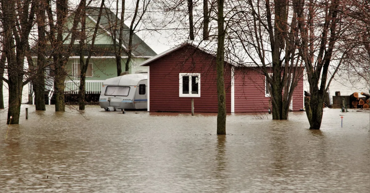 Residential house exterior showing property that could be at risk of flooding
