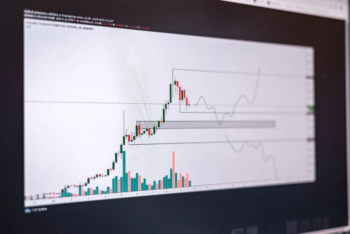 Rising bar chart showing upward financial trend